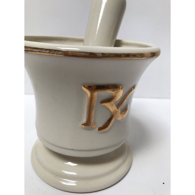 Vintage Pharmacy Mortar Pestle Rx Blair Pottery Chairish