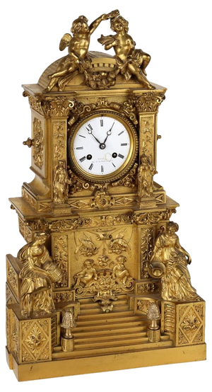 Countertop Clock in Gilded Bronze, France, Mid-19th Century