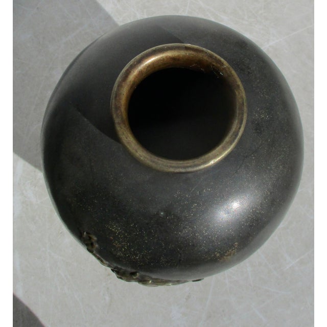 Japanese Meiji Bronze Vase With Gilt Demons For Sale - Image 10 of 13