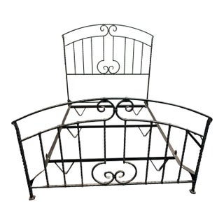 Full Size Claudio Rayes Wrought Iron Bed Frame, Model 28 For Sale