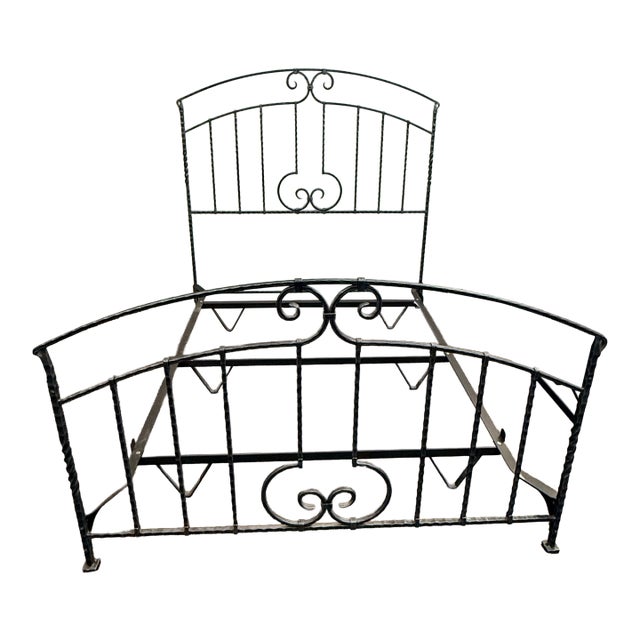 Full Size Claudio Rayes Wrought Iron Bed Frame, Model 28 For Sale