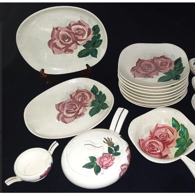 Red Wing Pottery 1940s Red Wing Pottery Dinnerware Set Hand Painted - 35 Pieces For Sale - Image 4 of 9