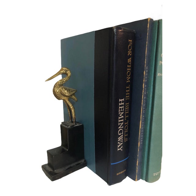 Hollywood Regency 1930’s Brass Pelican Bookends - Set of 2 For Sale - Image 3 of 10