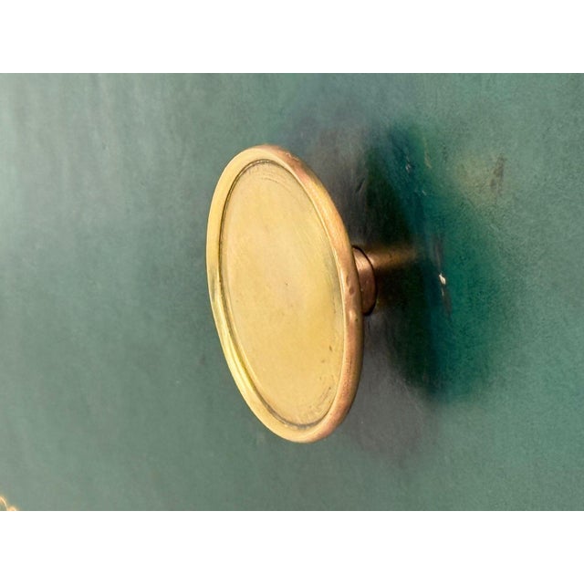 Tommi Parzinger, Wood, Brass, Green Leather, Chests of Drawers, Usa, 1950s For Sale - Image 9 of 14