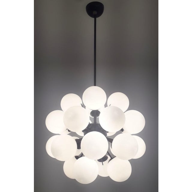 Not Yet Made - Made To Order 21st Century Ventiquattro Black Powder Coat Matte White Murano Sputnik Chandelier by Fabio LTD For Sale - Image 5 of 5