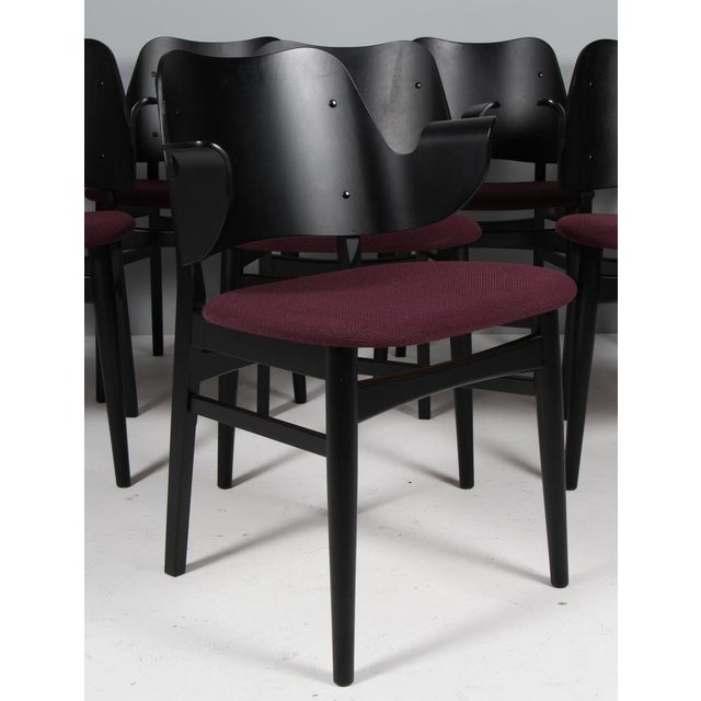 Hans Olsen Danish Armchair Model 107 Black Frame by Hans Olsen, 1960s, Set of 8 For Sale - Image 4 of 9