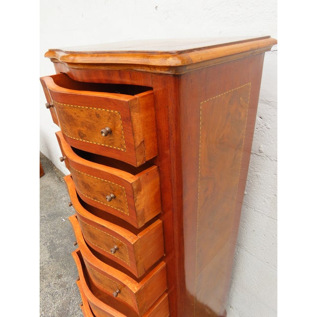 French Inlay Tall Narrow Lingerie Jewelry Chests a Pair 6317 For Sale - Image 18 of 18