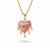 Metal Rhodochrosite Heart Pendant With Emerald, Diamonds & 14k Gold For Sale - Image 7 of 9
