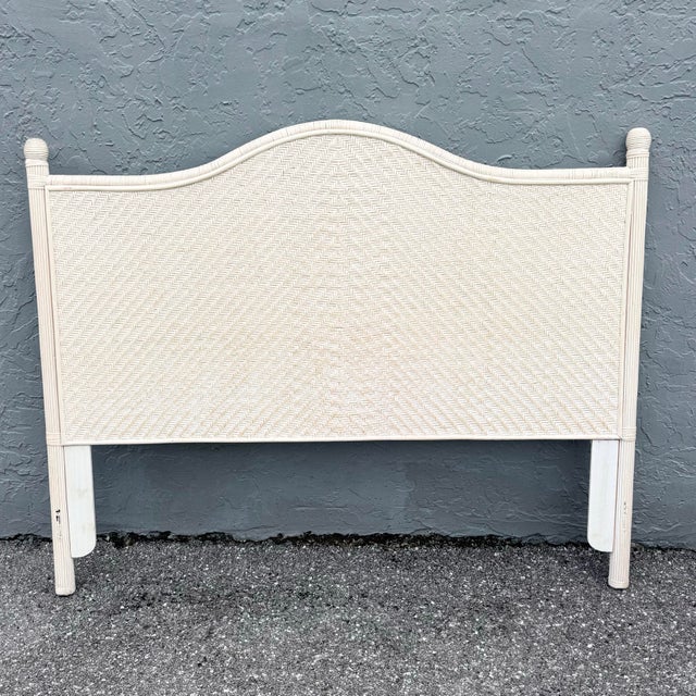 Boho Chic Vintage Boho Chic Wicker Queen Size Headboard For Sale - Image 3 of 5