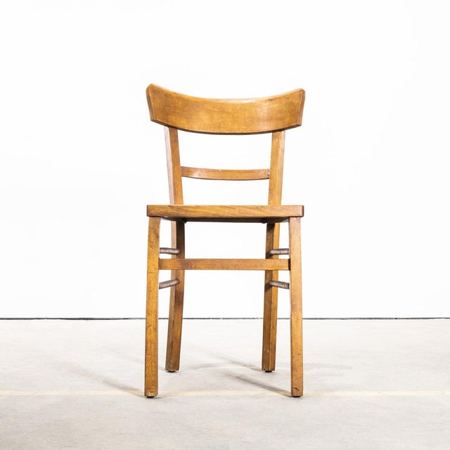Vintage Oak and Bentwood Café Chairs, 1950s, Set of 4 For Sale - Image 6 of 6
