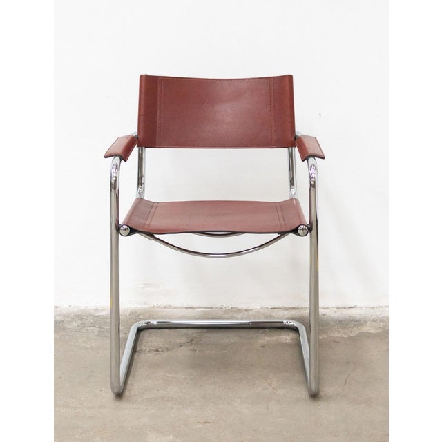 1980s vintage Leather Chairs by Matteo Grassi, 1980s, Set of 3 For Sale - Image 5 of 18