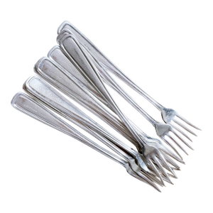 Antique Silver Plated Cocktail Forks From Hotel Margaret in Brooklyn Ny- Set of 9