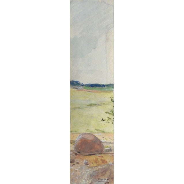 Beautiful 1903 impressionist fragment of a California landscape by Karl Yens (1868-1945, German). Watercolor on paper,...