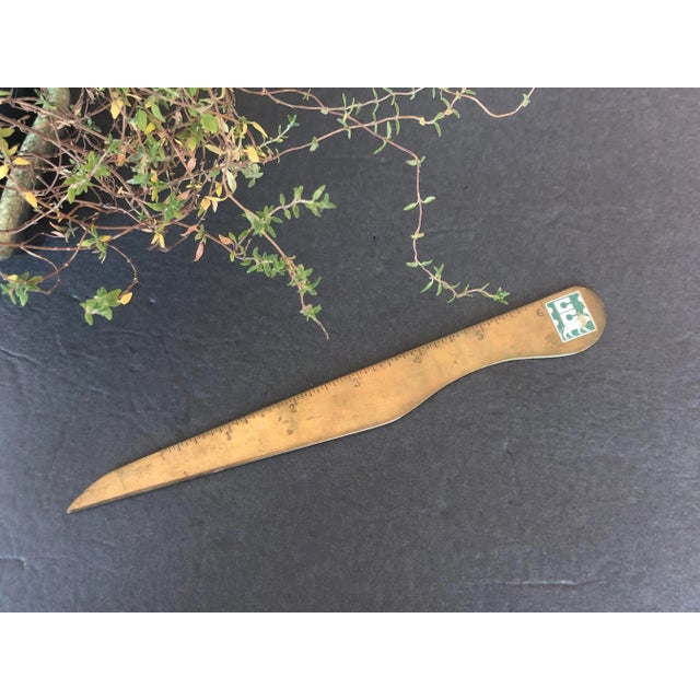 Vintage Brass Letter Opener Ruler For Sale - Image 12 of 13