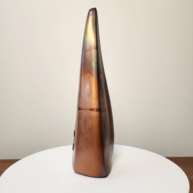 Monumental 15" Post-Modern Raku Ceramic Wall Sculptures Signed Colon For Sale - Image 15 of 16