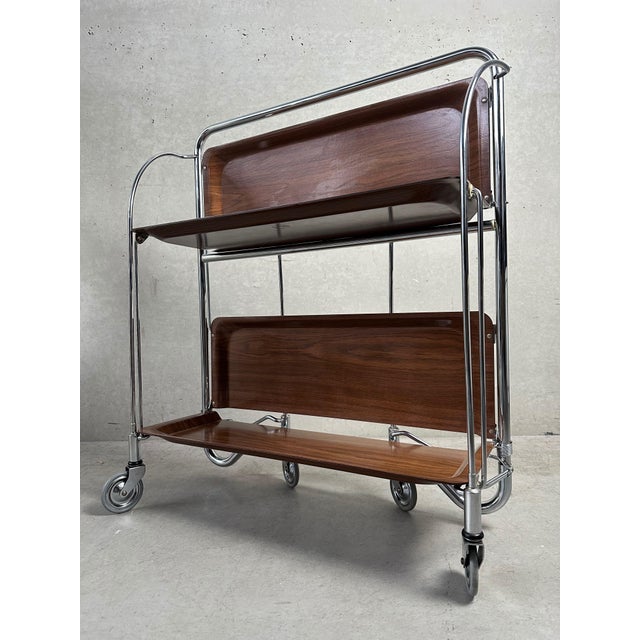 Vintage Foldable Serving Trolley, 1960s For Sale - Image 9 of 14