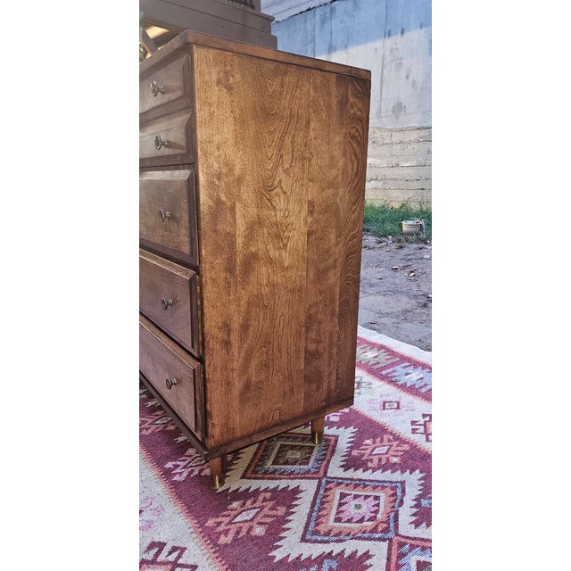 Baumritter Fully Restored Mid-Century Modern Baumritter "Roommates" 4-Drawer Tall Chest For Sale - Image 4 of 12