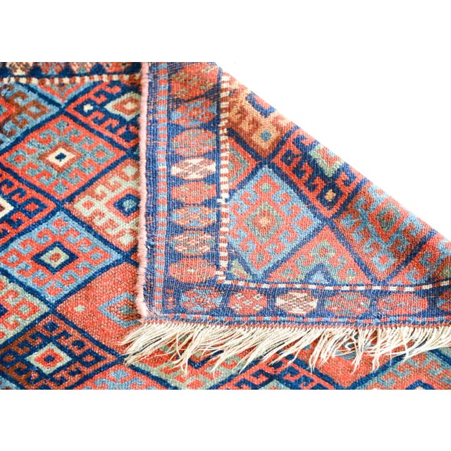 Blue Early 20th Century Kurdish Jaffe Rug For Sale - Image 8 of 10