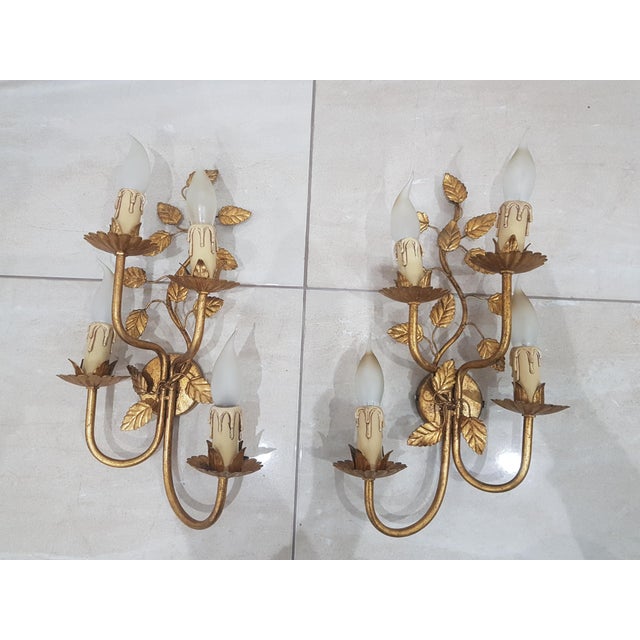 Hollywood Regency Wall Lamps in the style of Coco Chanel, France, 1960s, Set of 2 For Sale - Image 10 of 10