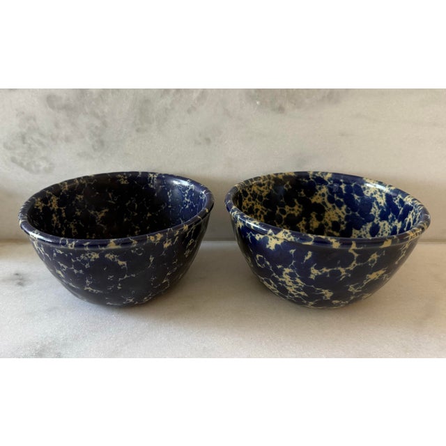 Mid 20th Century Mid 20th Century Bennington Potters Blue Agate Bowls - Set of 4 For Sale - Image 5 of 10