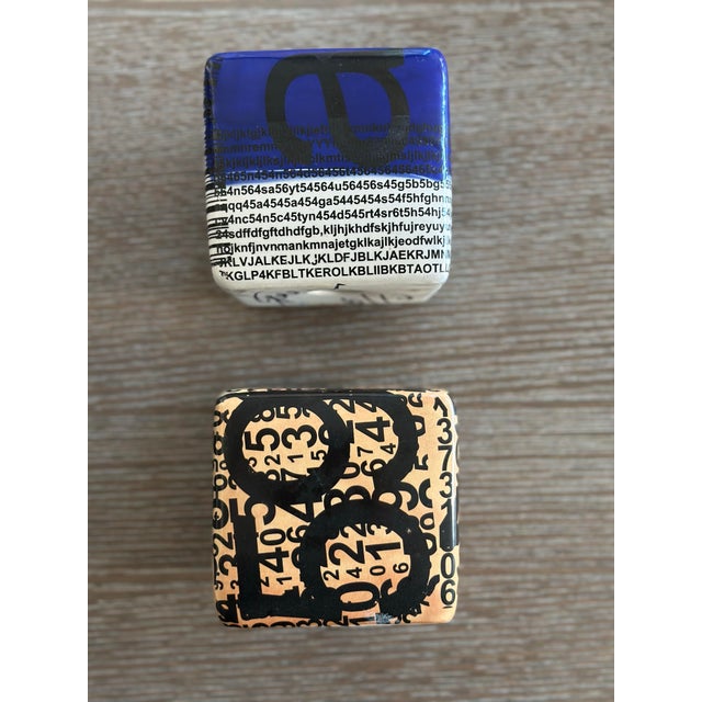 Contemporary Modern Set Of 2 Kaiser Suidan Ceramic Wall Cubes Sculptures Signed 6/12