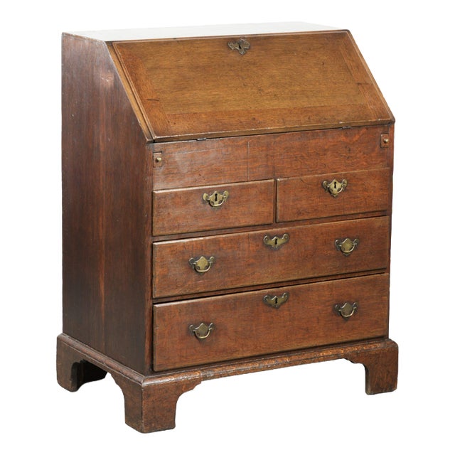 Antique English Oak Secretary, 18th Century For Sale
