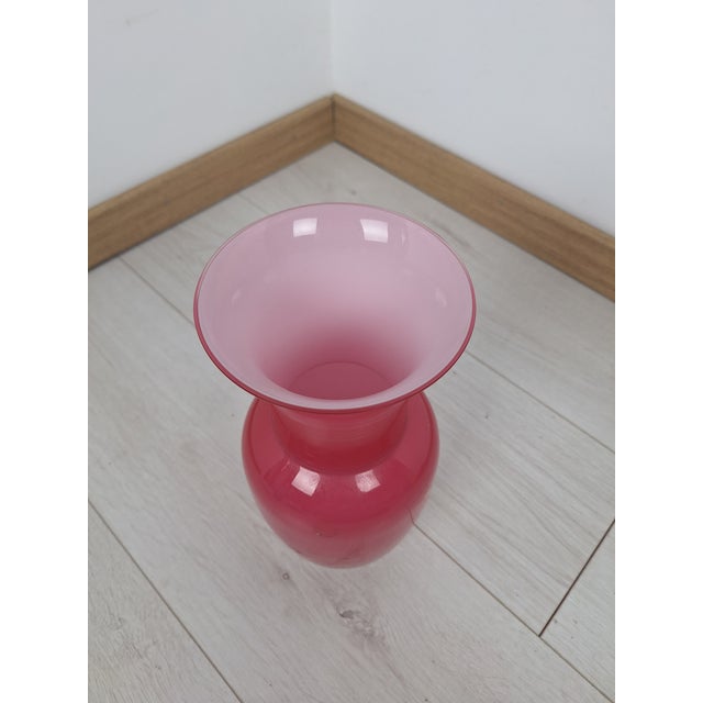 Opalino Series Vase in Pink Murano Glass from Venini, 1990s For Sale - Image 7 of 9