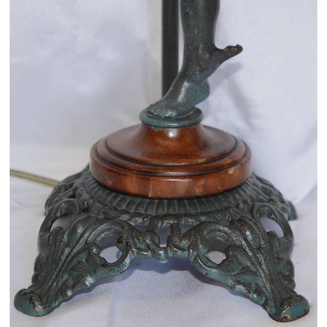 White Art Deco Running Mercury Man Lamp With Flame Shade For Sale - Image 8 of 13