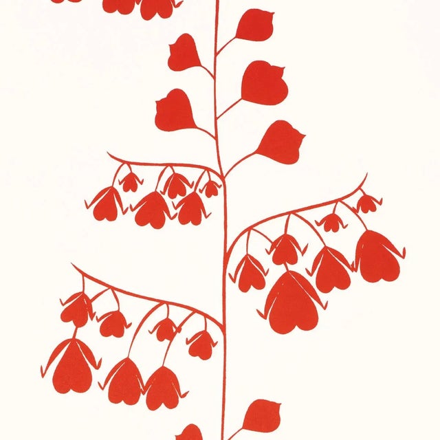 Contemporary SAMPLE - Schumacher x Peg Norriss Bleeding Hearts Wallpaper In Red For Sale - Image 3 of 4