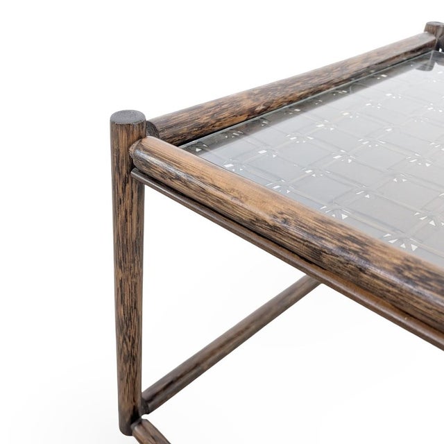 Mid-Century Modern Bamboo Coffee Table in Glass For Sale - Image 6 of 8
