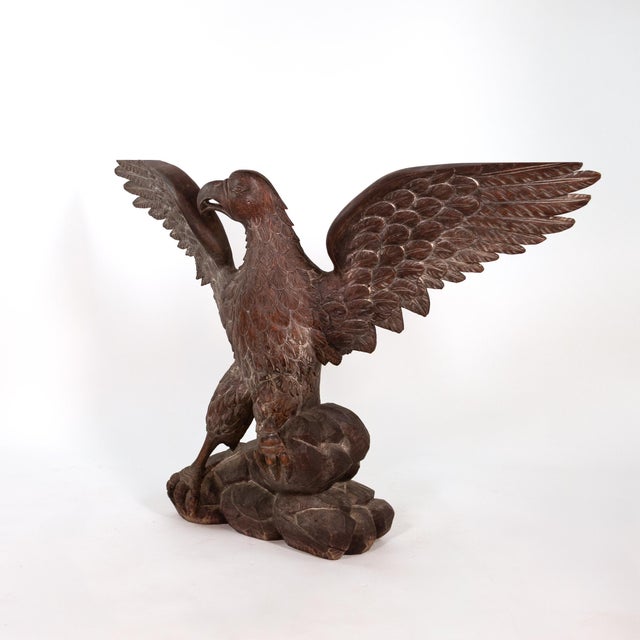 1900 - 1909 Large-Scale Carved Oak Eagle, Spain, Circa 1900 For Sale - Image 5 of 14