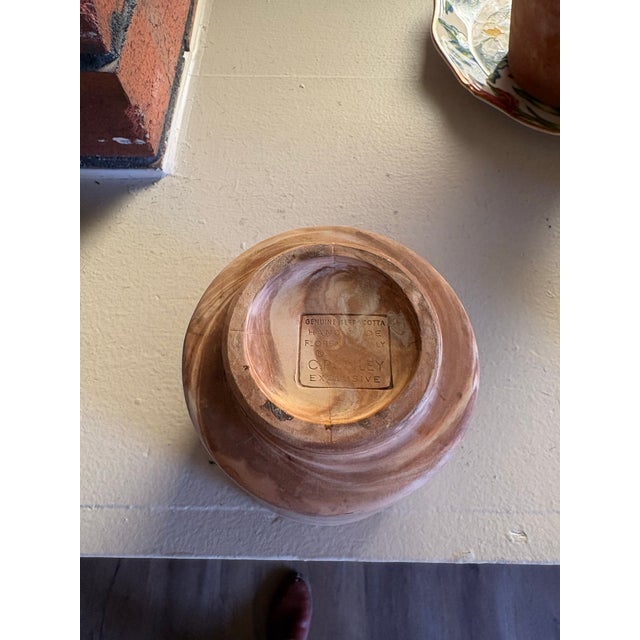 1990s Handmade Italian Terracotta Marbleized Planter by Conley Exclusive, Florence Italy For Sale - Image 10 of 10