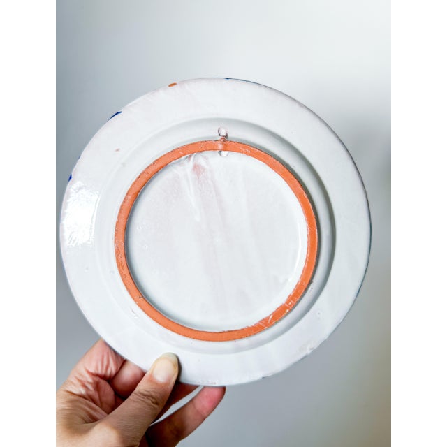 Spanish Vintage Granada Spanish Fajalauza Blue/Green Pomegranate Plate For Sale - Image 3 of 5