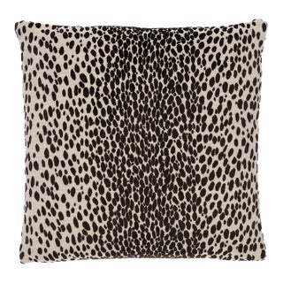 Schumacher Cheetah Velvet Pillow In Java For Sale