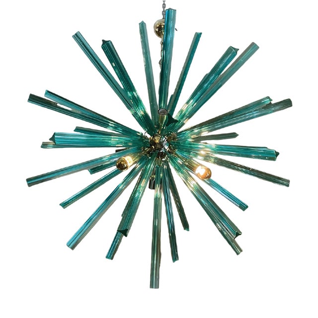Aqua Green Trihedral Lamp For Sale