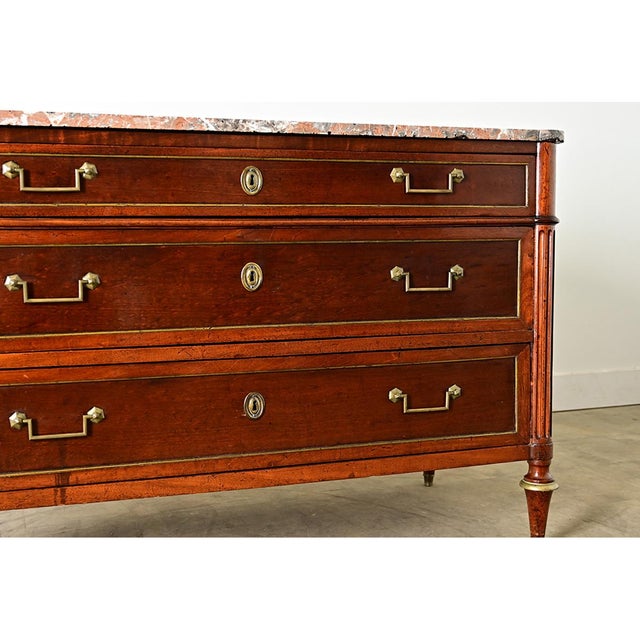 French 19th Century Louis XVI Style Marble-Top Commode For Sale - Image 10 of 13