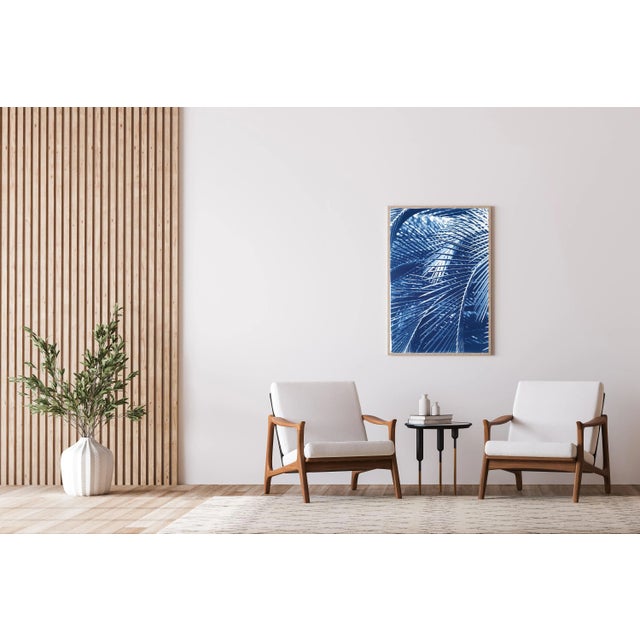 2021 "Majesty Palm Pattern" Handmade Cyanotype Print on Watercolor Paper For Sale In Miami - Image 6 of 7