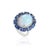 VR Jewels 18k Gold Vintage 10.96 Carat Cocktail Ring Size 5 - Fire Opal & Royal Blue Sapphires For Sale - Image 4 of 18