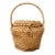 Vintage French Style Rattan Storage Basket With Domed Lid For Sale