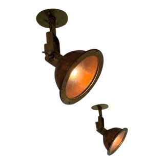 Pair of Vintage Nautical Light Fixtures For Sale
