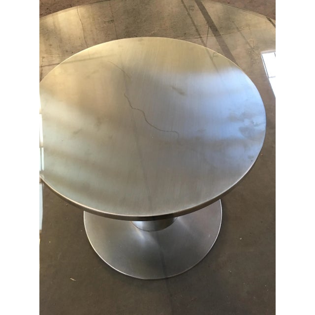 Silver Mid-Century Modern Italian Chromed Base Dining Table, 1970s For Sale - Image 8 of 11