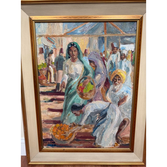 1940s 1946 P. W. Lamb South African Impressionist Durban Market Oil Painting For Sale - Image 5 of 18