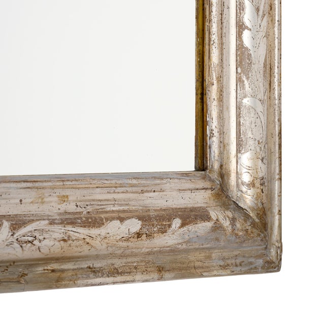 Silver Louis Philippe Silver-Leaf Mirror For Sale - Image 8 of 9