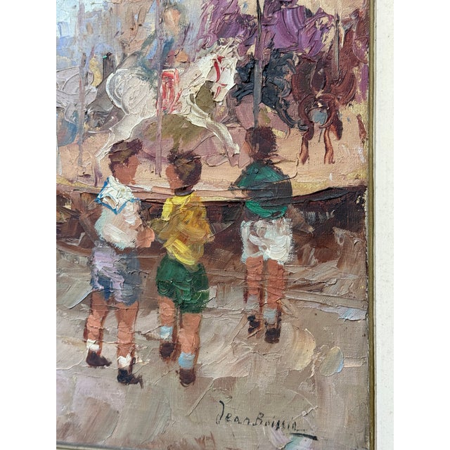 Jean Boissin Mid-Century Impressionist Style Oil Painting Carnival Scene in France For Sale - Image 10 of 15