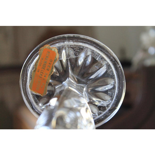 Vintage Italian Crystal Taper Candle Holders For Sale - Image 10 of 11