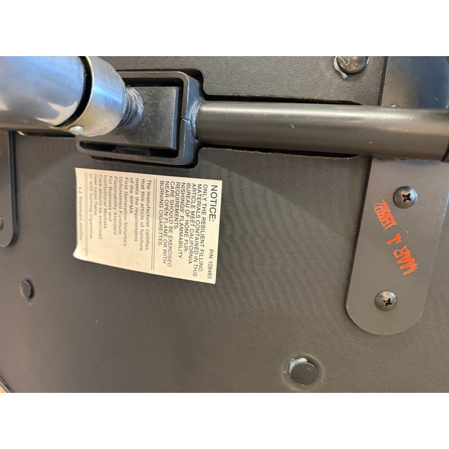 1980s Charles Eames for Herman Miller Timelife Chair Aluminum Black Leather For Sale - Image 9 of 9