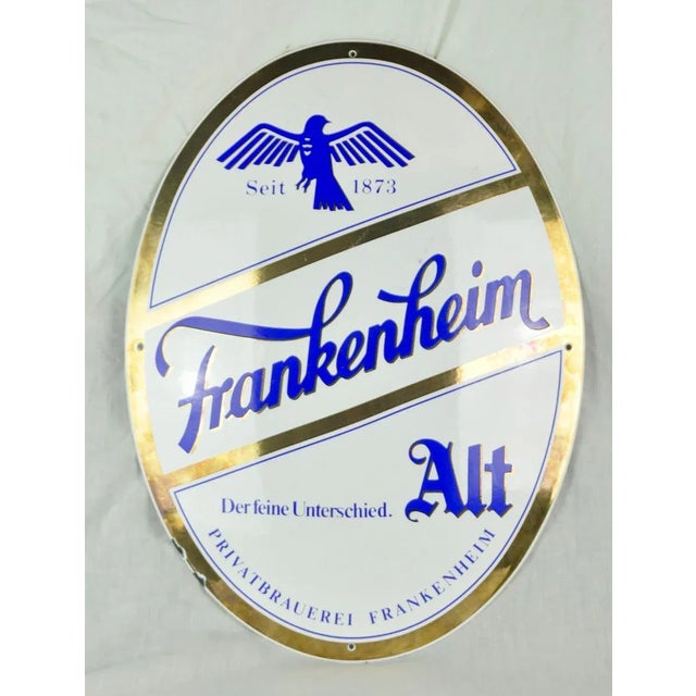 1960s Enameled Metal Frankenheim Sign, 1960s For Sale - Image 5 of 8