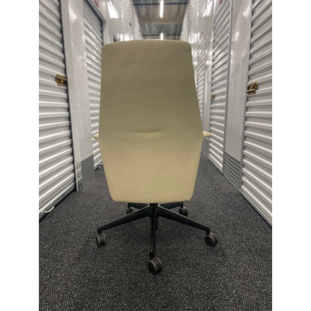Contemporary Poltrona Frau Leather Executive Chair For Sale - Image 3 of 9