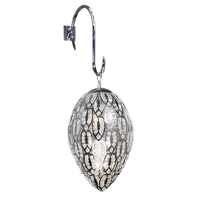 Medium Steel & Crystal Egg Arabesque Wall Light from VGnewtrend For Sale