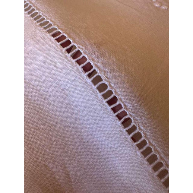 Textile Antique French Linen Sheet With Ladder Stitch Af Monogram White Trousseau Sheet Romantic French Bedding the Paris Apartment For Sale - Image 7 of 10